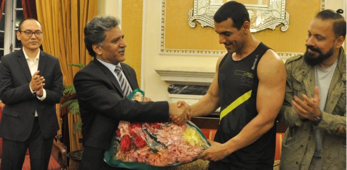 Advisor Ganai interacts with John Abraham, Bunty Walia