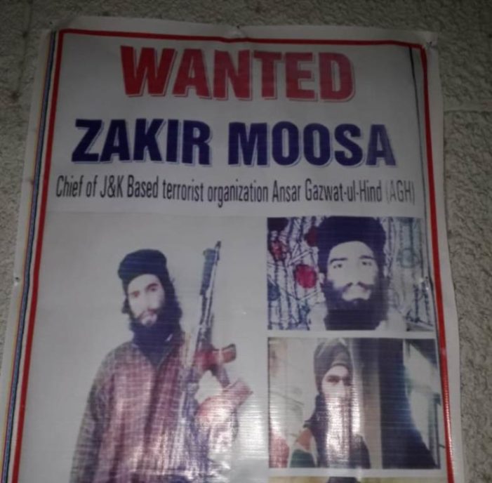 Punjab police says it spotted Zakir Musa in Amritsar, releases ‘wanted’ posters