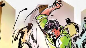 Locals beat Cop posted with NC worker in Soura
