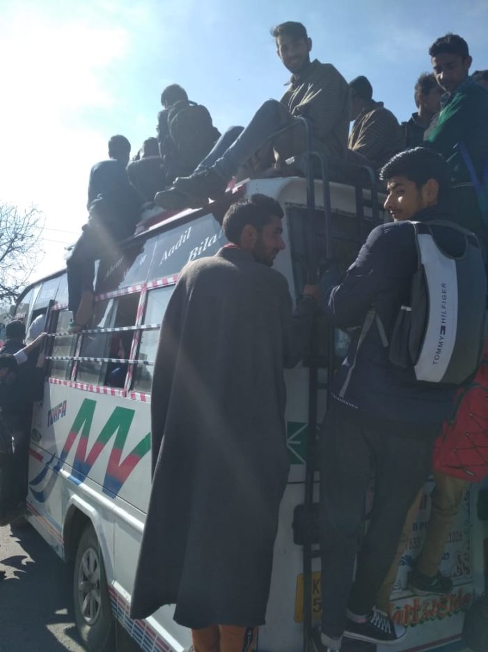 Passenger transport not available for people on Aharbal-Kulgam route
