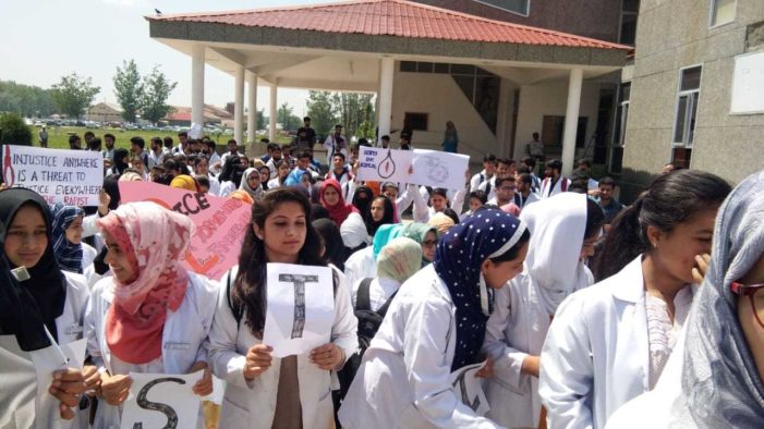 Bandipora minor’s rape: SKIMS Medical College students protest, seek speedy probe