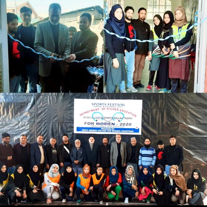 Inter College Badminton Rolling Trophy for Women-2020 commences at GDC Ang
