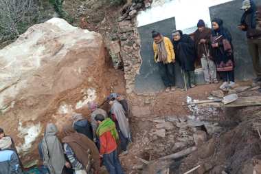 Five of family killed after boulder hit house