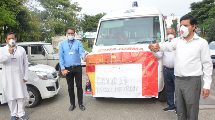 Div Com flags off bus carrying ration