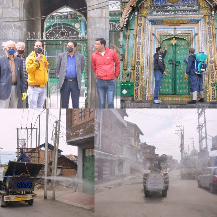 Dy Mayor oversees sanitization drive at Khanqah shrine, adjacent areas
