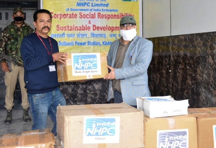 NHPC donates masks, PPE kits to district administration Kishtwar