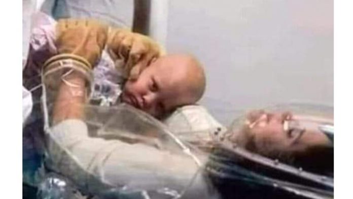 Viral photo of mother ‘dying’ of Covid-19 and her baby is actually from 1985