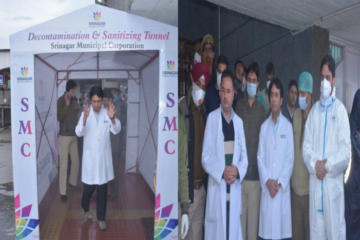SMC installs 2 decontamination tunnels at SKIMS, sanitizes Eidgah red zone
