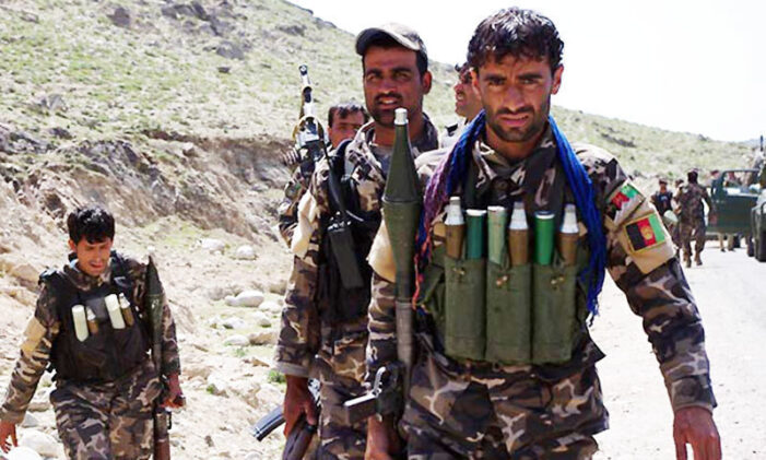 14 Afghan security men killed in two attacks