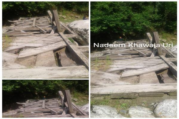 Lachipora Uri residents appeal authorities to repair damaged wooden bridge