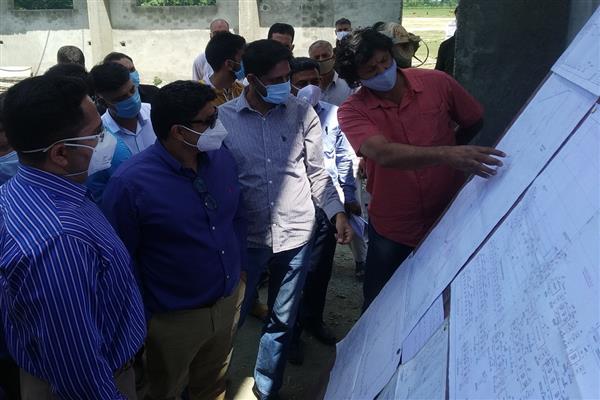 Sarmad Hafeez inspects works on sports playfield Bijbehara, other development projects