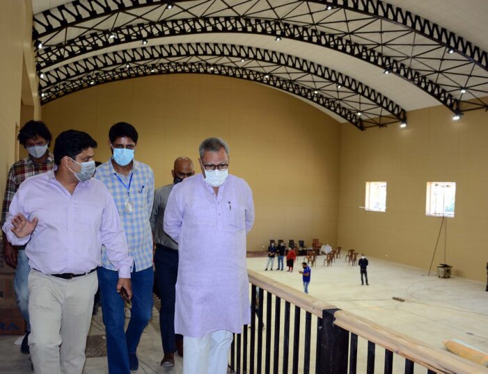 Advisor Khan inspects progress of works of sports facilities at Srinagar