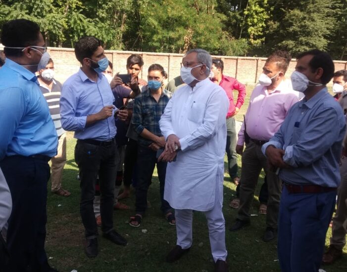 Advisor Khan takes stock of repair works at Markaz-e-Falah-i-Masturaat in Anantnag