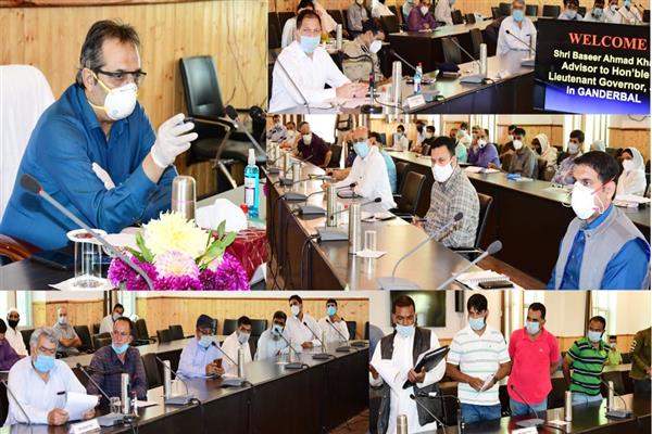 Advisor Baseer Khan visits Ganderbal, meets several delegations