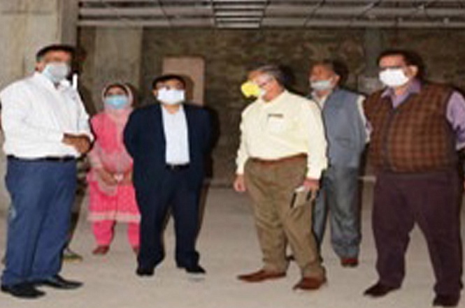 Commissioner Secretary I&C reviews progress on Jhelum Tawi Flood Recovery Project at Govt Silk Factory Rajbagh