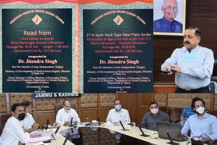 Dr Jitendra e-inaugurates PMGSY roads, bridges in J&K