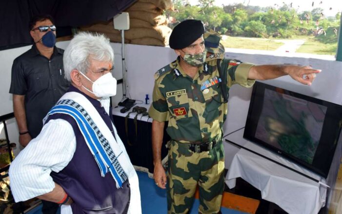 Lt Governor visits Border Outpost of BSF in Hiranagar sector