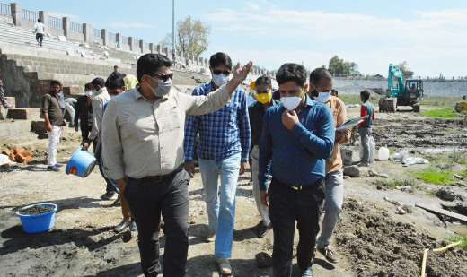 Sarmad inspects development works at Bakshi Stadium