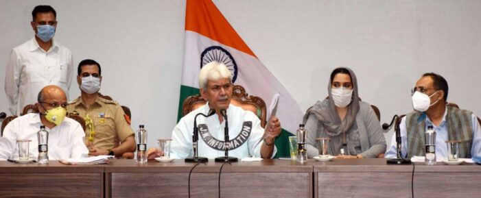 Administration committed to give transparent, people centric governance in Jammu and Kashmir: Lt Governor
