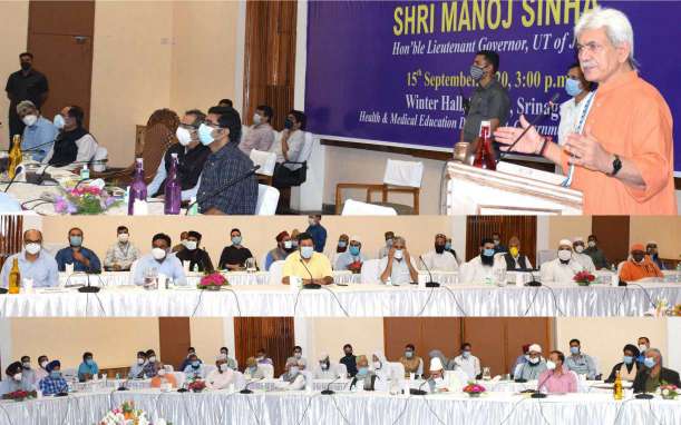 Lt Governor interacts with religious leaders in a Sensitization meeting on COVID
