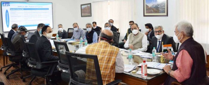 Lt Governor takes a comprehensive review of the various NHPC projects in J&K