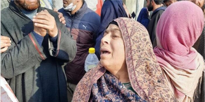 “Our sons not militants”: Families of three youth killed in Srinagar gunfight stage protest
