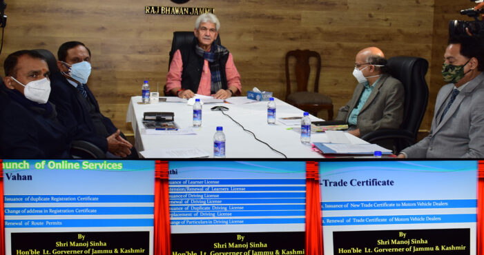 Lt Governor launches 12 online services; e-Book of Transport Department