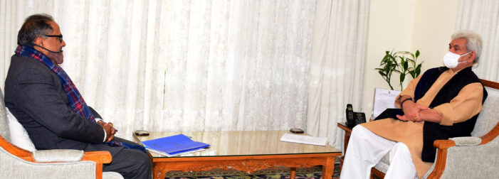 Former Dy CM calls on Lt Governor