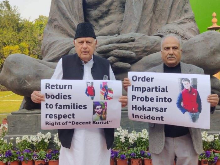 NC MPs Demand Probe Into Hokersar Killings In Parliament, Stage Protest NC MPs Demand Probe Into Hokersar Killings In Parliament, Stage Protest