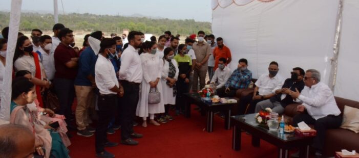 Advisor Khan inspects ongoing works at Khel Gaon, Nagrota Advisor Khan inspects ongoing works at Khel Gaon, Nagrota
