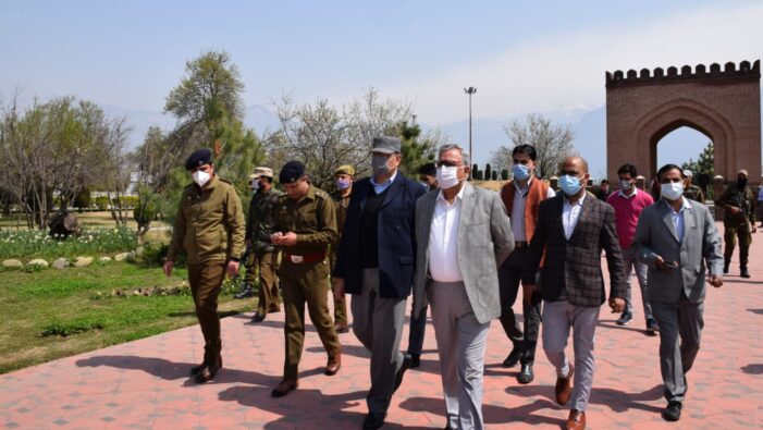 Advisor Farooq Khan visits Tulip Garden, Badamwari Advisor Farooq Khan visits Tulip Garden, Badamwari