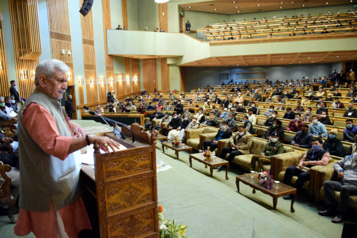 Lt Governor addresses “Confluence of Religious Leaders in Kashmir” Conference at SKICC Lt Governor addresses “Confluence of Religious Leaders in Kashmir” Conference at SKICC