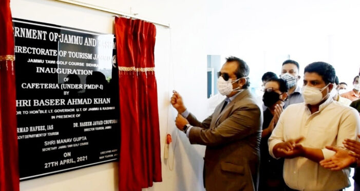 Advisor Baseer Khan inaugurates Eco huts and Cafeteria at Jammu Tawi Golf Course Advisor Baseer Khan inaugurates Eco huts and Cafeteria at Jammu Tawi Golf Course