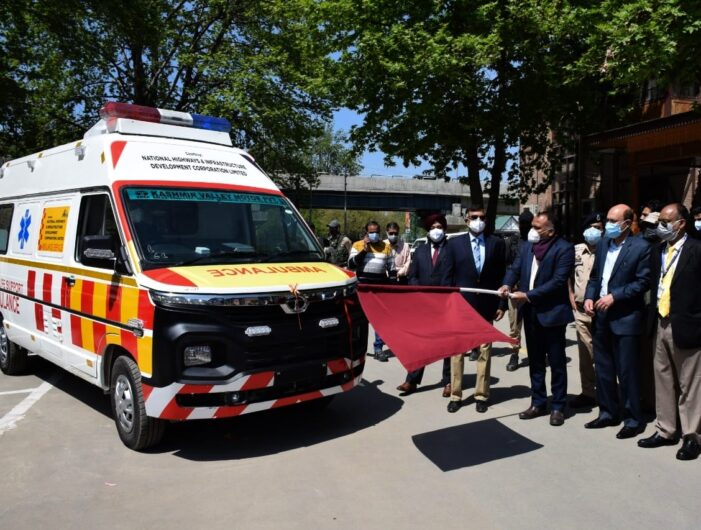 Div Com flags off two NHIDCL ambulances in Srinagar