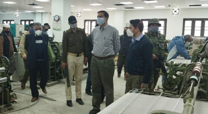 Principal Secretary I&C reviews progress on ongoing JTFRP works at Silk Factory Rajbagh, Woollen Mills Bemina Principal Secretary I&C reviews progress on ongoing JTFRP works at Silk Factory Rajbagh, Woollen Mills Bemina