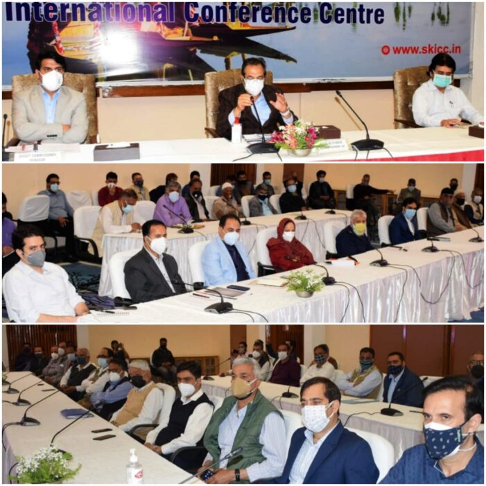 Advisor Baseer Khan holds interaction with stakeholders of Srinagar, Budgam at SKICC Advisor Baseer Khan holds interaction with stakeholders of Srinagar, Budgam at SKICC