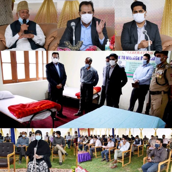 Advisor Baseer Khan reviews Covid mitigation in Bandipora, inspects CCCs, meets Civil Society members, religious Heads Advisor Baseer Khan reviews Covid mitigation in Bandipora, inspects CCCs, meets Civil Society members, religious Heads