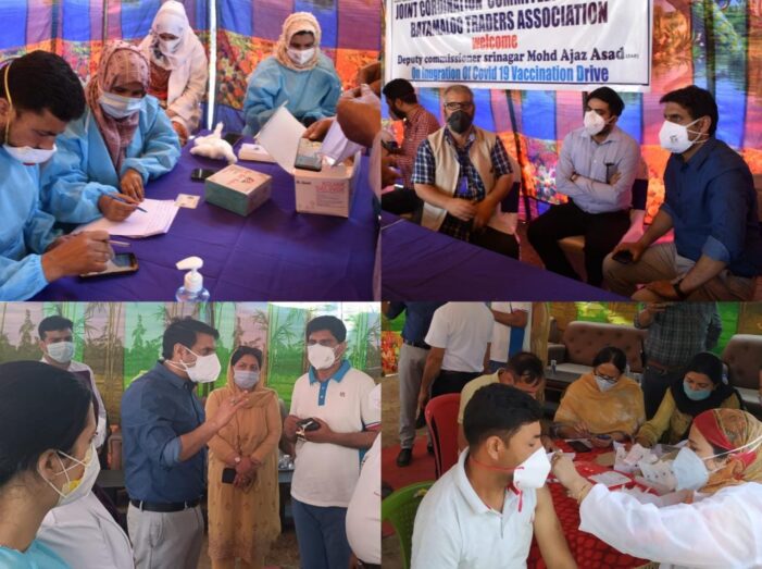 DC Srinagar inaugurates Mega Vaccination Mela at Panthachowk, Batamaloo, Pratap Park