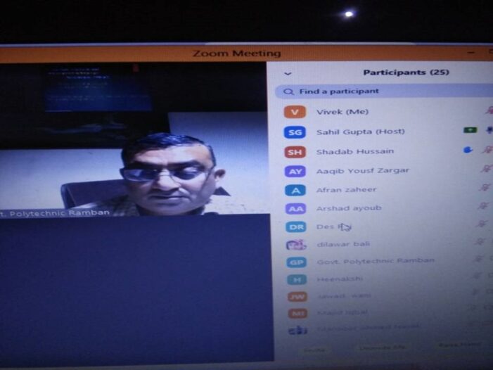 Webinar on “Robotics” held for Ramban polytechnic college students Webinar on “Robotics” held for Ramban polytechnic college students