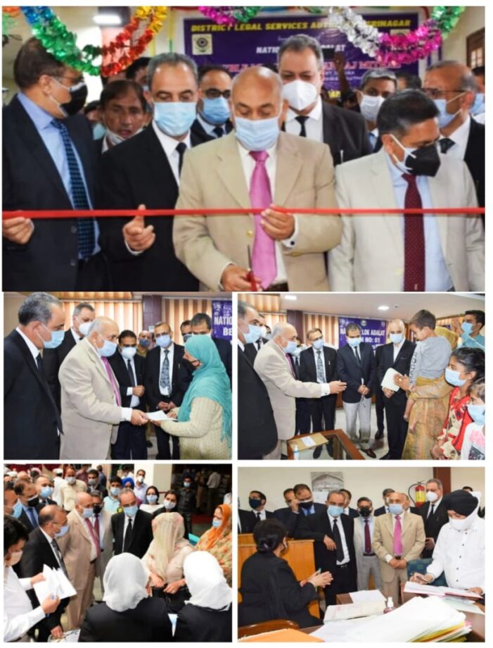 Chief Justice inaugurates National Lok Adalat at High Court, District Court, Srinagar Chief Justice inaugurates National Lok Adalat at High Court, District Court, Srinagar