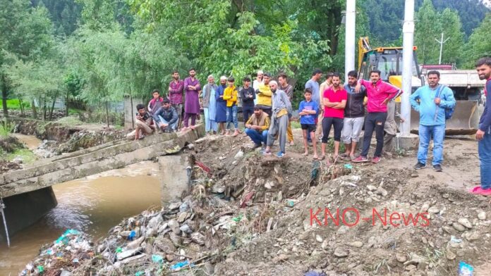 Heavy rains damage bridge in Kupwara district Heavy rains damage bridge in Kupwara district