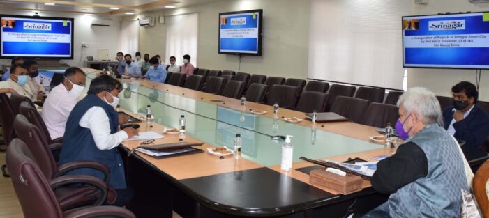 Lt Governor e-Inaugurates multiple projects of Srinagar Smart City