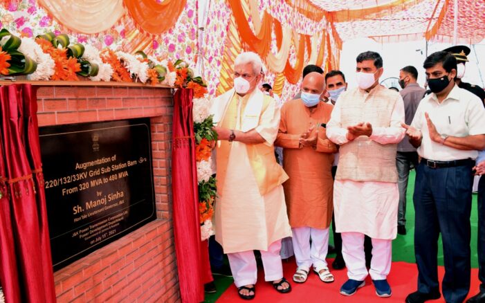Lt Governor inaugurates 35 power projects worth Rs 44.14 crore augmenting overall capacity by 367 MVA in Jammu Lt Governor inaugurates 35 power projects worth Rs 44.14 crore augmenting overall capacity by 367 MVA in Jammu