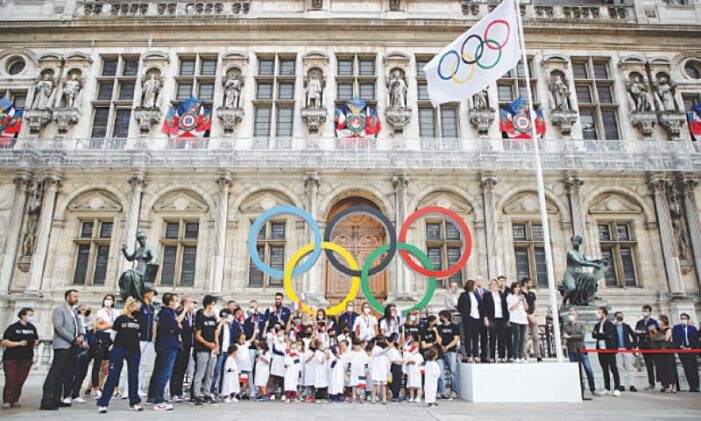 Flying the Olympic flag, Paris looks beyond Covid for 2024 Games
