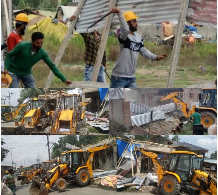 Distt Admin Srinagar launches massive anti encroachment drive along historical water bodies Distt Admin Srinagar launches massive anti encroachment drive along historical water bodies