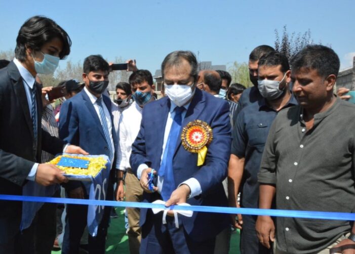 Advisor Baseer Khan inaugurates M S Dhoni Academy in Srinagar Advisor Baseer Khan inaugurates M S Dhoni Academy in Srinagar