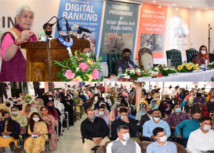 LG Sinha distributes 80 Aadhar Enabled Payment System under JKRLM LG Sinha distributes 80 Aadhar Enabled Payment System under JKRLM