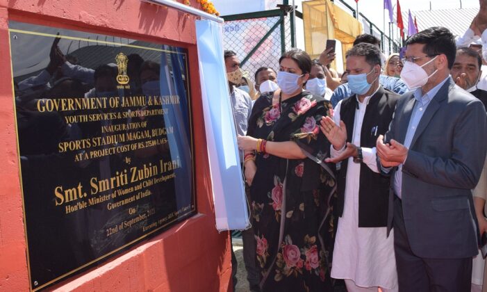 2 day visit of Union WCD Minister to Budgam concludes; inaugurates Sports stadium at Magam 2 day visit of Union WCD Minister to Budgam concludes; inaugurates Sports stadium at Magam