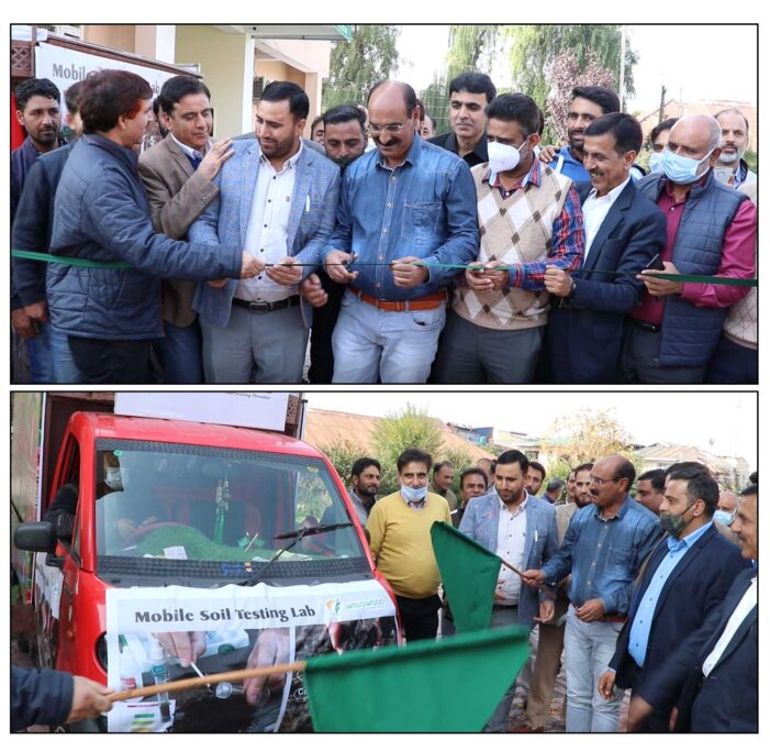Director Agriculture Kashmir Flags off Mobile Soil Testing Van Director Agriculture Kashmir Flags off Mobile Soil Testing Van