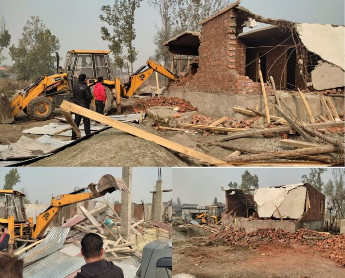 District Admin Srinagar continues demolition drive at Khushalsar District Admin Srinagar continues demolition drive at Khushalsar